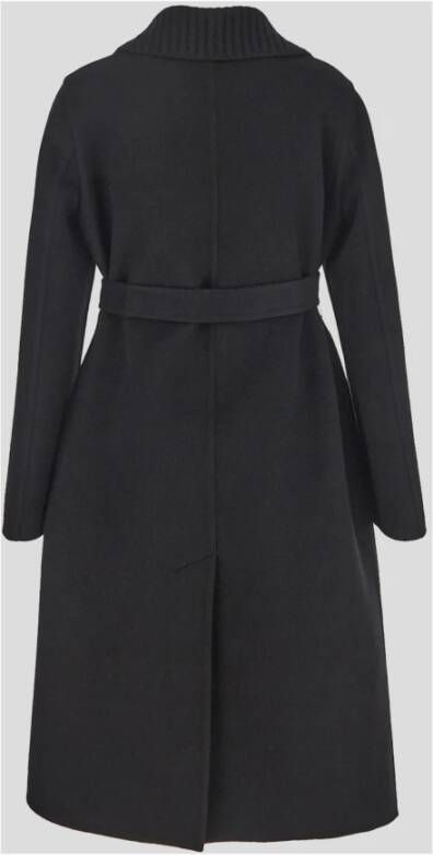 Jil Sander Belted Coats Zwart Dames