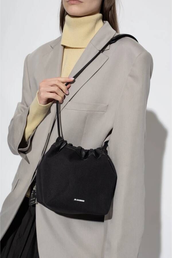 Jil Sander Dumpling bucket tas Zwart Dames