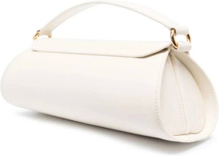 Jil Sander Cannolo Kleine Leren Handtas Wit Dames