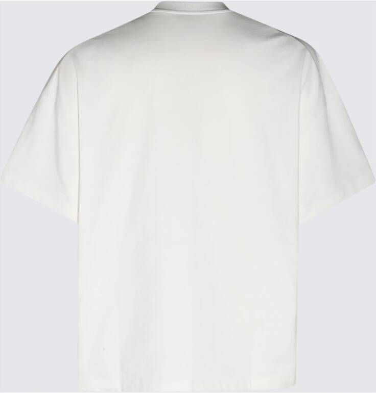 Jil Sander Porselein Wit en Zwart Katoenen T-shirt White Heren