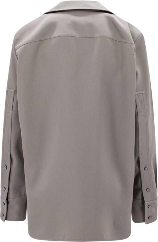 Jil Sander Wollen shirt met V-hals en knoopsluiting Grijs Dames