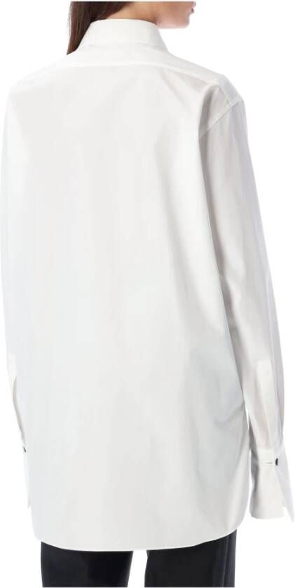 Jil Sander Witte Plastron Casual Overhemd Dameskleding Aw23 Wit Dames