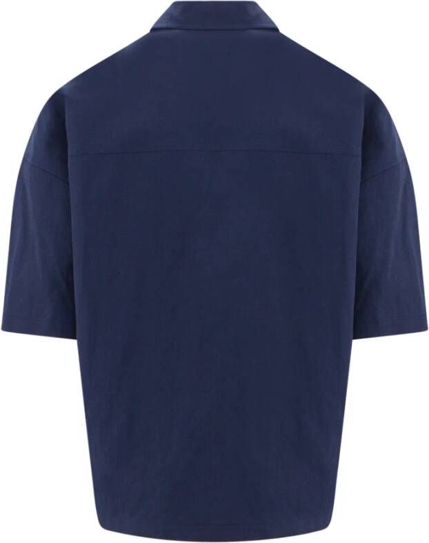 Jil Sander Short Sleeve Shirts Blauw Heren