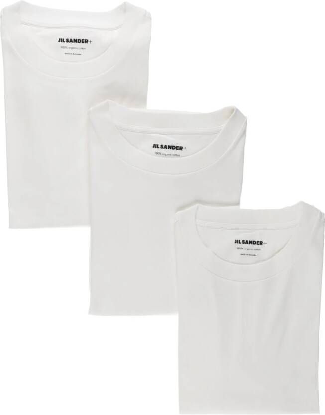 Jil Sander Witte Katoenen Jersey T-shirt voor Dames Wit Dames