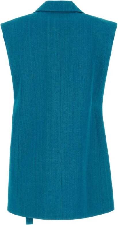 Jil Sander Stijlvolle Benzineblauwe Vest Groen Dames