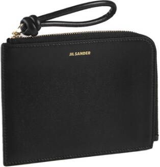 Jil Sander Kaarthouder Portemonnee Zwart en Donkergrijs Zwart Dames