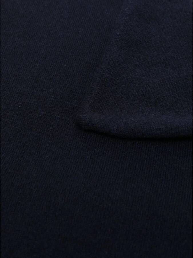 Jil Sander Middernachtblauwe Cashmere Logo-Patch Sjaal Blauw Dames