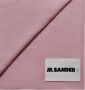 Jil Sander Roze Cashmere Logo Patch Sjaal Roze Dames - Thumbnail 2