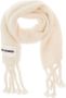 Jil Sander Luxe Mohair Blend Winter Sjaal White Dames - Thumbnail 4