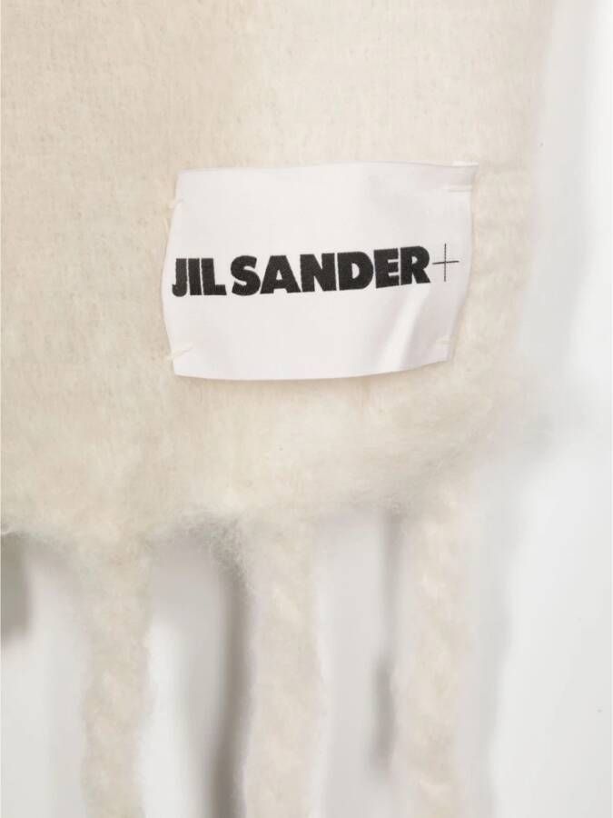 Jil Sander Chunky-gebreide Franje Sjaal Wit Dames