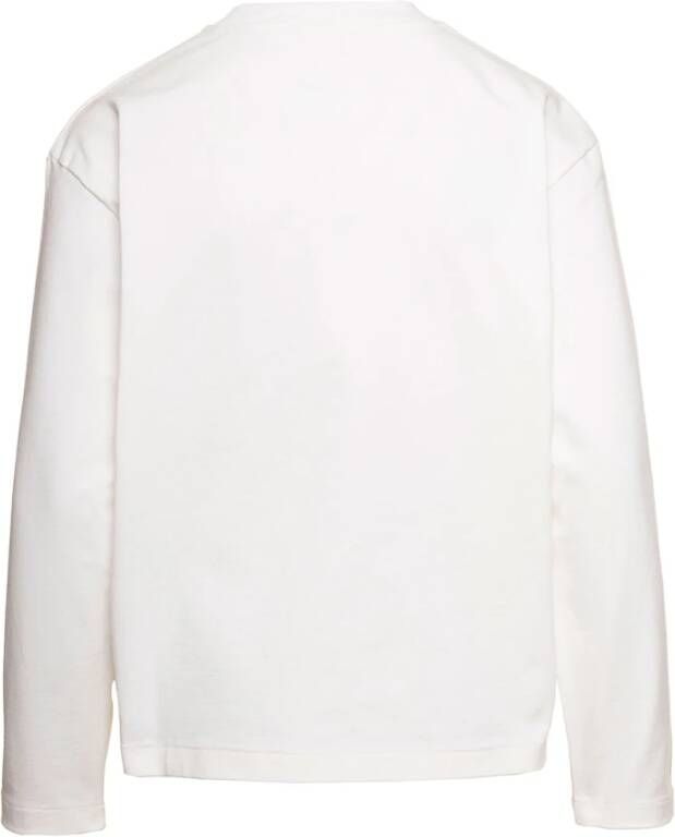 Jil Sander Witte Logo Tee T-shirts en Polos Wit Dames
