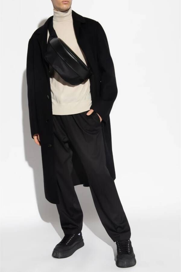 Jil Sander Wollen jas Zwart Heren