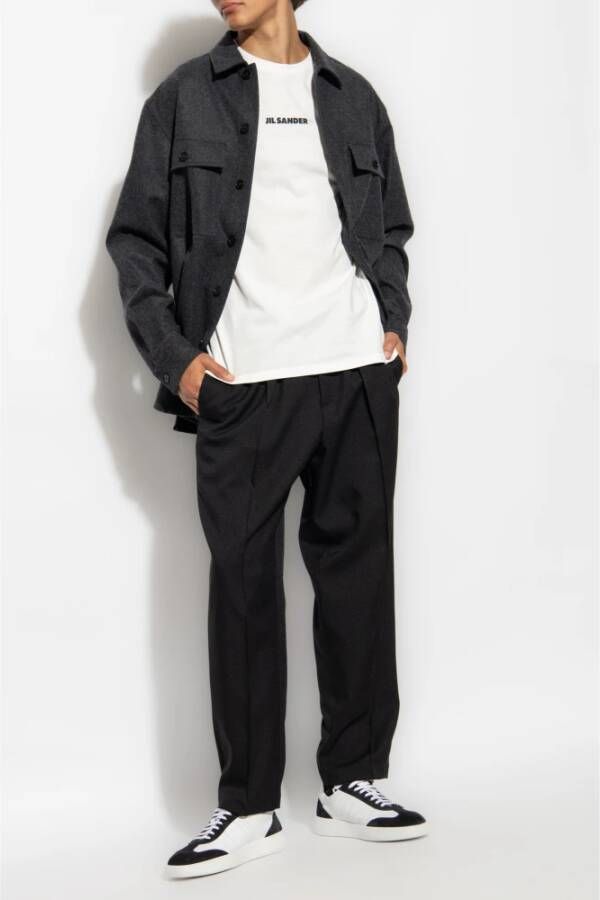 Jil Sander Wollen shirt Grijs Heren