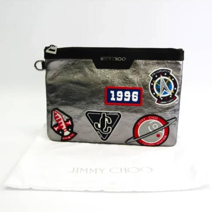 Jimmy Choo Pre-owned Leather clutches Grijs Dames