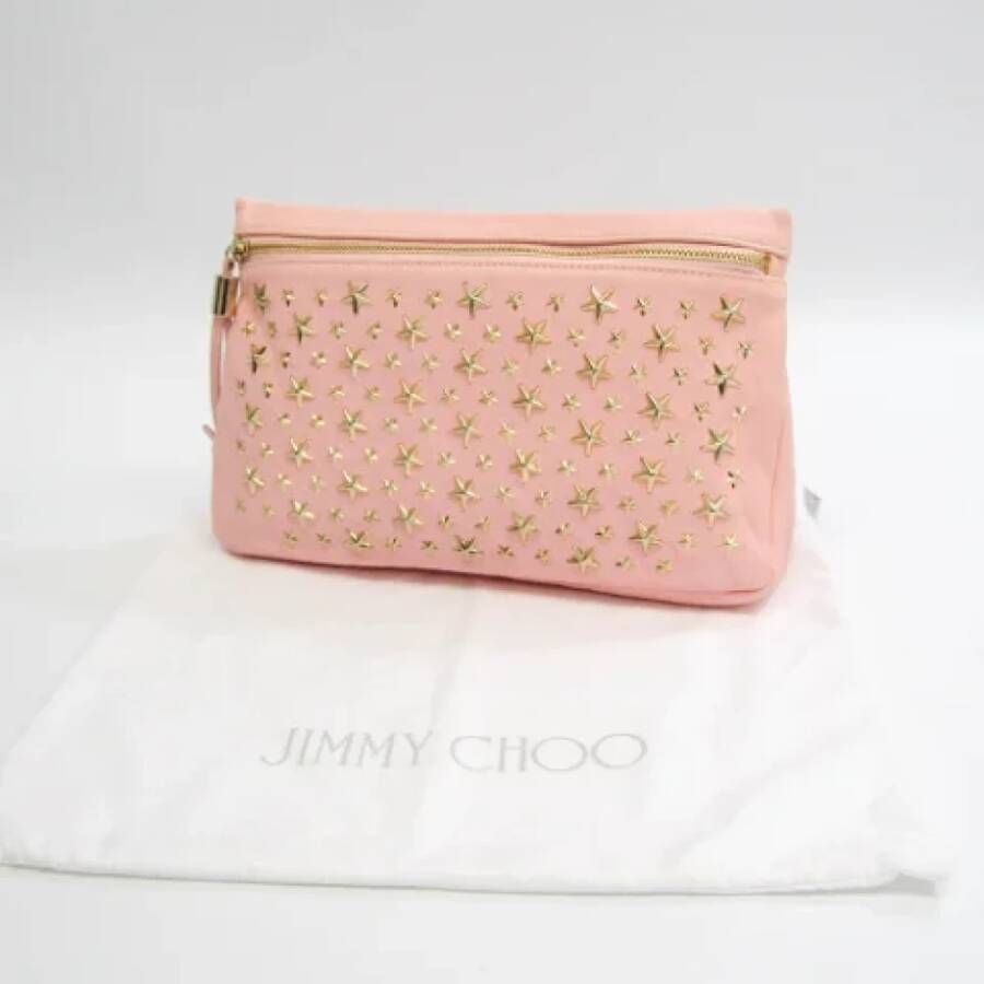 Jimmy Choo Pre-owned Leather clutches Roze Unisex