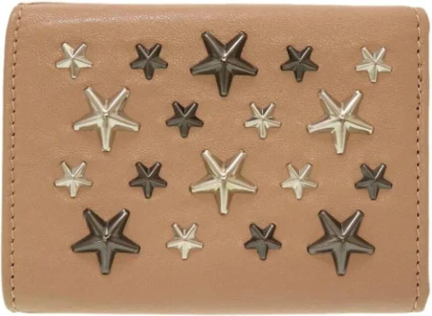 Jimmy Choo Pre-owned Leather wallets Beige Dames