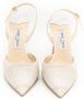 Jimmy Choo Pre-owned Pre-owned Open Back Heels in White and Beige Leather Beige Dames - Thumbnail 2