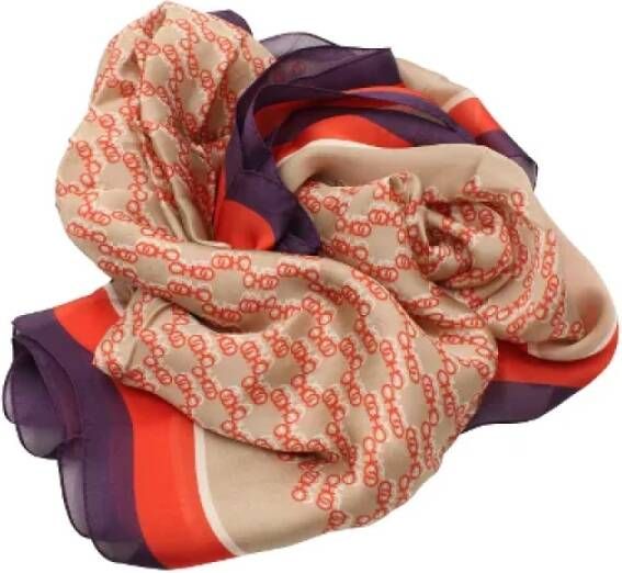 Jimmy Choo Pre-owned Silk scarves Beige Dames