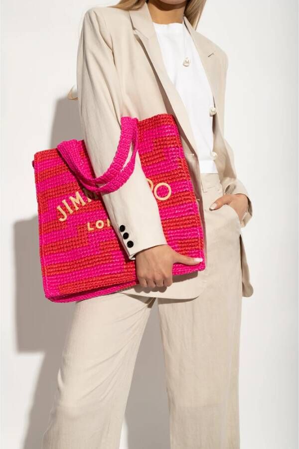 Jimmy Choo Shopper tas met logo Roze Dames