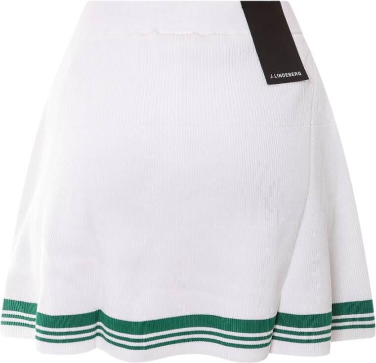 J.LINDEBERG Witte Uitlopende Rok met Logo Details Wit Dames