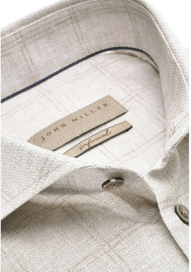 John Miller Overhemd Beige Heren