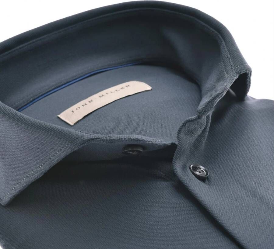John Miller Slim Fit Overhemd met Stijlvolle Details Blauw Heren