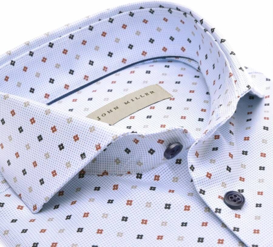 John Miller Tailored fit shirt Blauw Heren