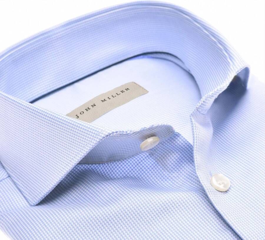 John Miller Tailored fit shirt Blauw Heren
