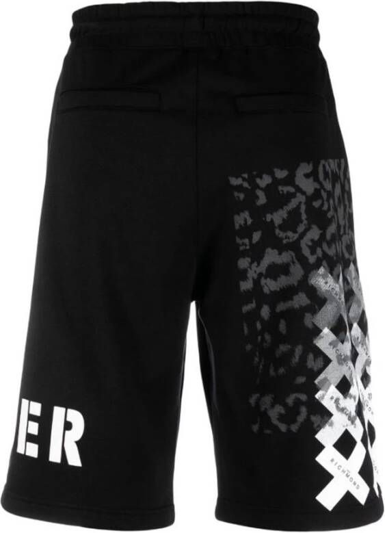 John Richmond Bedrukte Bermuda Shorts Zwart Heren