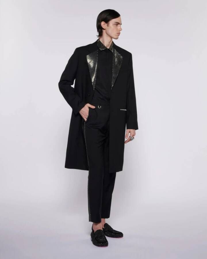 John Richmond Korte Broek met Paillettenband Zwart Heren