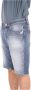 John Richmond Verweerde Denim Bermuda Shorts Blauw Heren - Thumbnail 2
