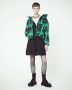 John Richmond Korte down jas met kap en graffiti -print Groen Dames - Thumbnail 3