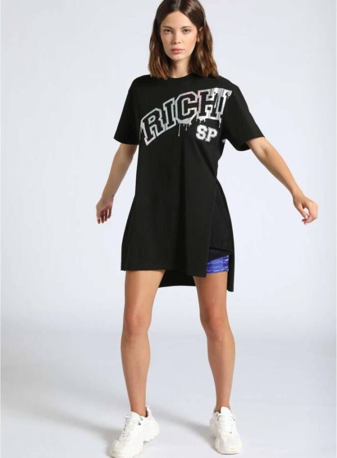 John Richmond Lang oversized T-shirt met logo Zwart Dames