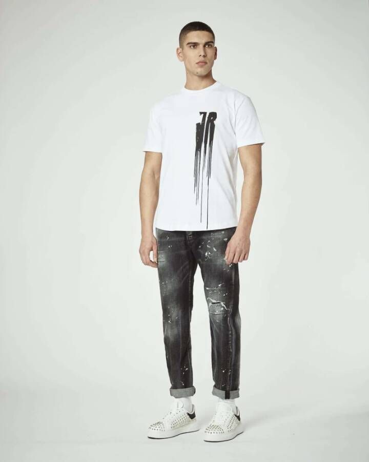 John Richmond Noodlijdend effect gewone fit jeans Zwart Heren