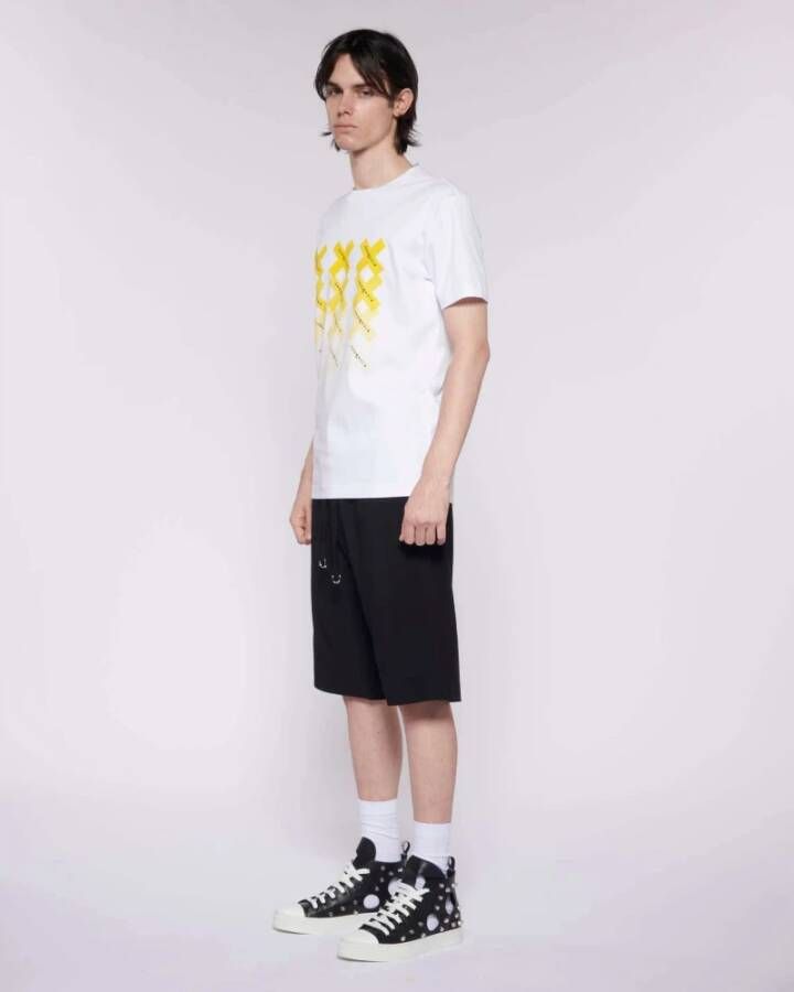 John Richmond Regular T-shirt met contrasterende print en logo Wit Heren