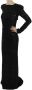 John Richmond Black Silk Full Length Sequined Gown Dress Black Dames - Thumbnail 2