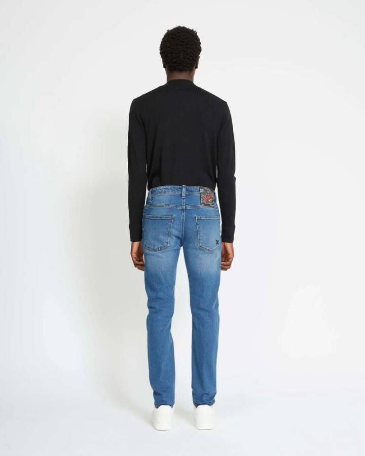 John Richmond Slim-fit Jeans Upgrade Blauw Heren