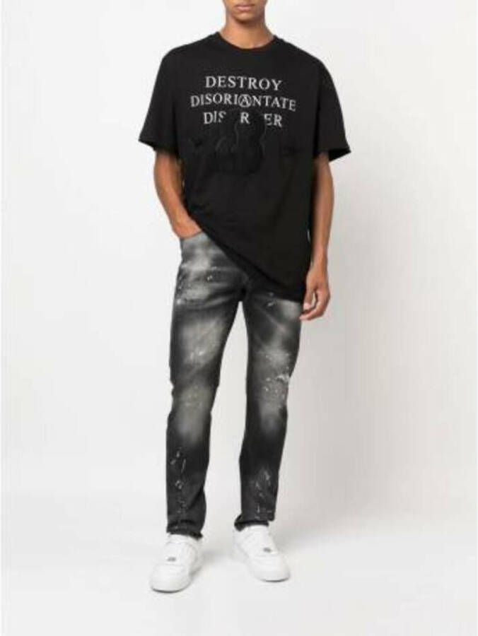 John Richmond Slim-fit Jeans Zwart Heren