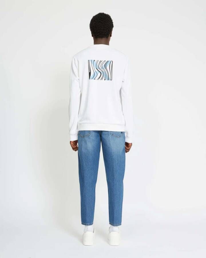 John Richmond Sweatshirt met contrastlogo en grafische print Wit Heren