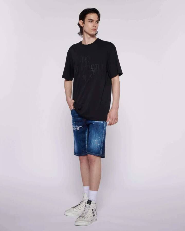 John Richmond Oversized Ronde Hals T-Shirt Upgrade Zwart Heren