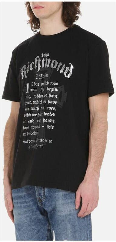 John Richmond T-shirt met afdrukken Zwart Heren