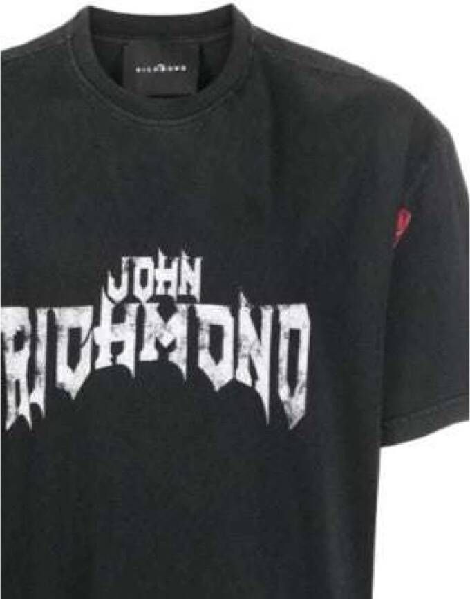 John Richmond T-shirt met Korte Mouwen en Logo Grijs Heren