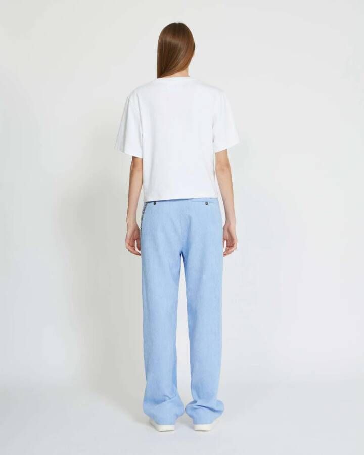 John Richmond T-shirt met contrastlogo en korte mouwen Wit Dames