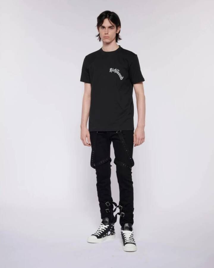 John Richmond Logo Print T-Shirt Zwart Heren