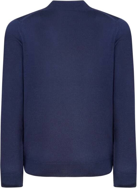 John Smedley Blauwe Merinowollen Trui Blue Heren