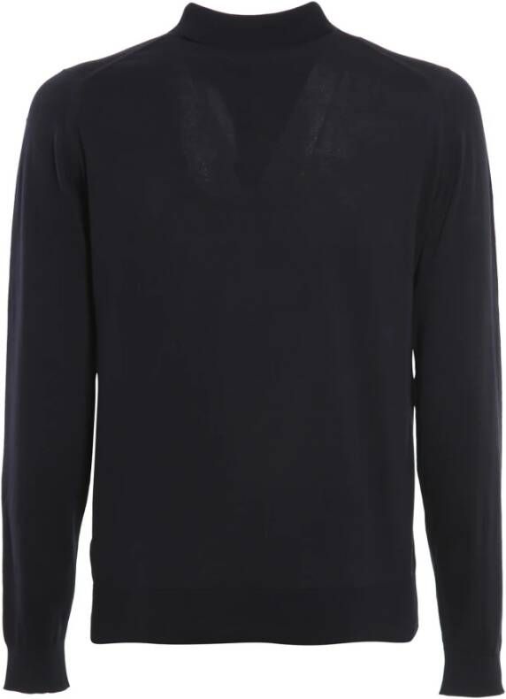 John Smedley Polo Shirt Blauw Heren