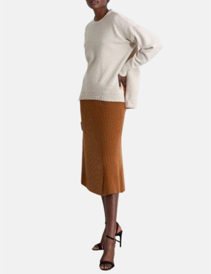 John Smedley Round-neck Knitwear Beige Dames