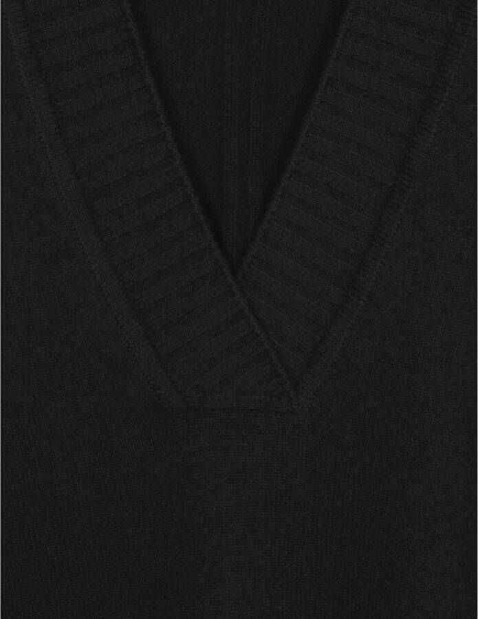 John Smedley Oversized Jersey met Wikkel Silhouet Zwart Dames