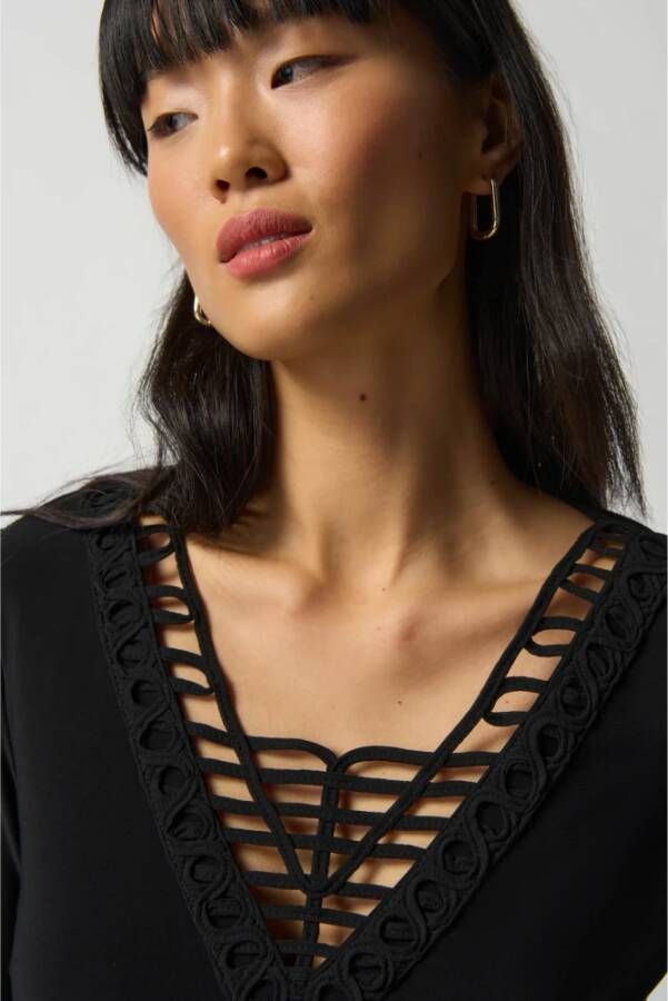 Joseph Ribkoff Stijlvolle 233124 Blouse voor Moderne Vrouwen Zwart Dames
