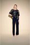 Joseph Ribkoff Flatterende V-Hals Ruches Blouse Blauw Dames - Thumbnail 2